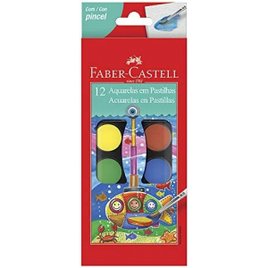 Aquarela em Pastilha com Pincel 19.0012 12 Cores - Faber-Castell na Amazon