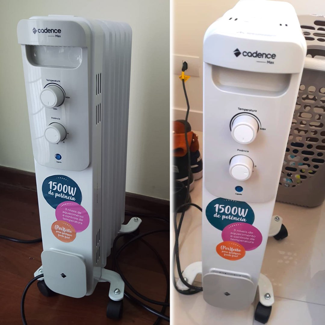 Aquecedor a Óleo Cadence, 1500W, 15m², Branco e Preto, AQC260 na Amazon