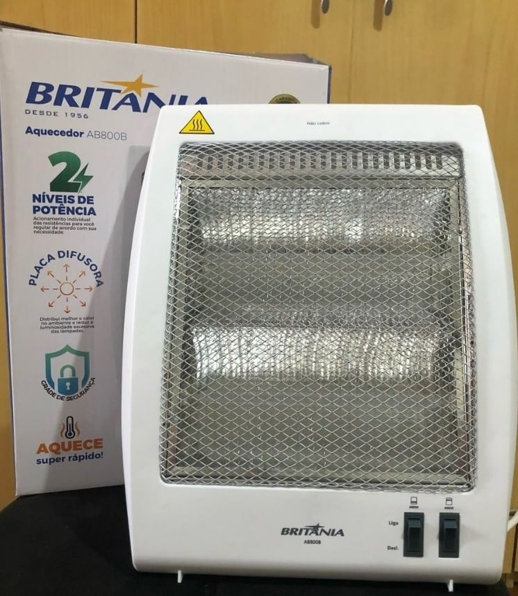 Aquecedor Halogênio Britânia 800W AB800B – 220v na Americanas
