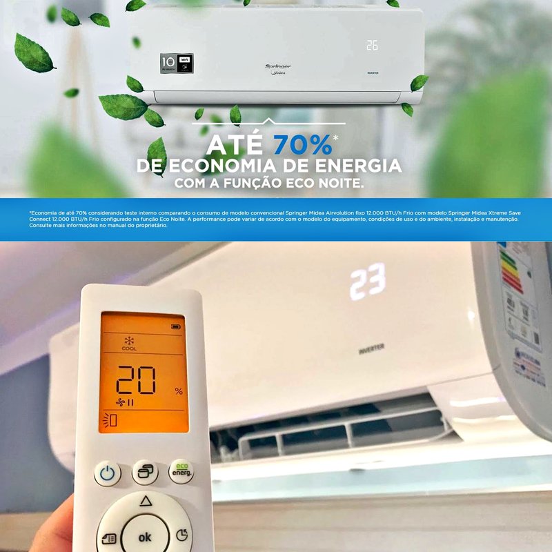 Ar Condicionado Split Inverter Midea AI Ecomaster 9000 BTUs Quente e Frio 220V 38EZVQA09M5 na WebContinental