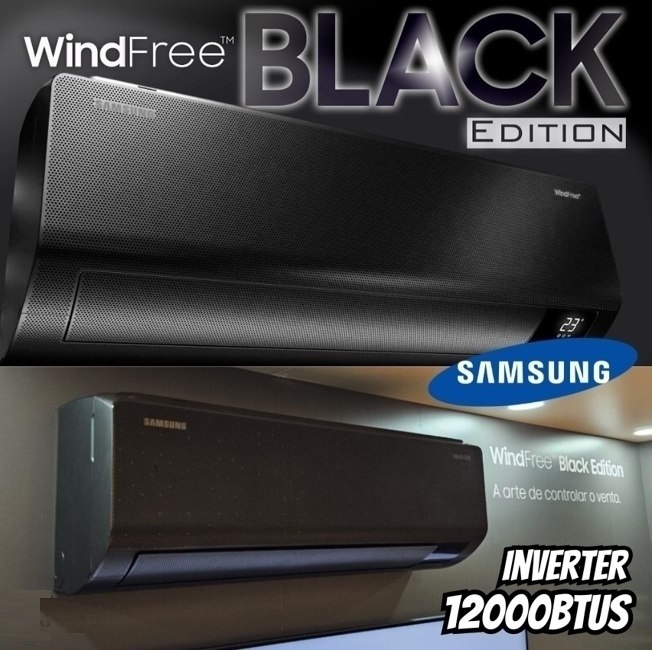 Ar-condicionado Split Inverter Samsung WindFree Black Edition Sem Vento 12.000 BTUs Quente e Frio AR12CSECABTNAZ 220V na Amazon