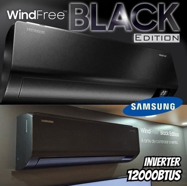 Ar-condicionado Split Inverter Samsung WindFree Black Edition Sem Vento 12.000 BTUs Quente e Frio AR12CSECABTNAZ 220V na Amazon