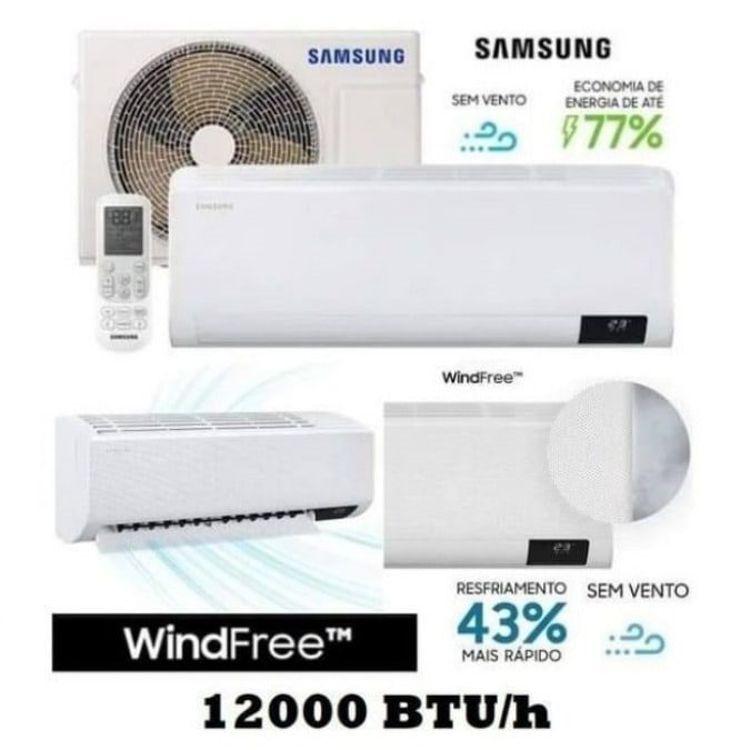Ar-condicionado Split Samsung Inverter 12.000 BTUs – Quente e Frio WindFree AR12TSHCBWKNAZ na Magazine Luiza