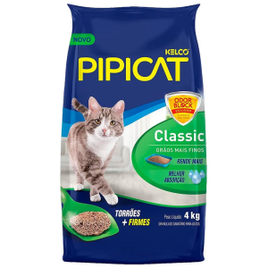 Areia Argila Esmectita Pipicat para Gatos Classic 4kg - Verde na Casas Bahia