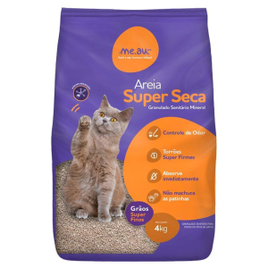 Areia Sanitária Mineral Me.Au Pet Super Seca para Gatos - 4 Kg na Casas Bahia
