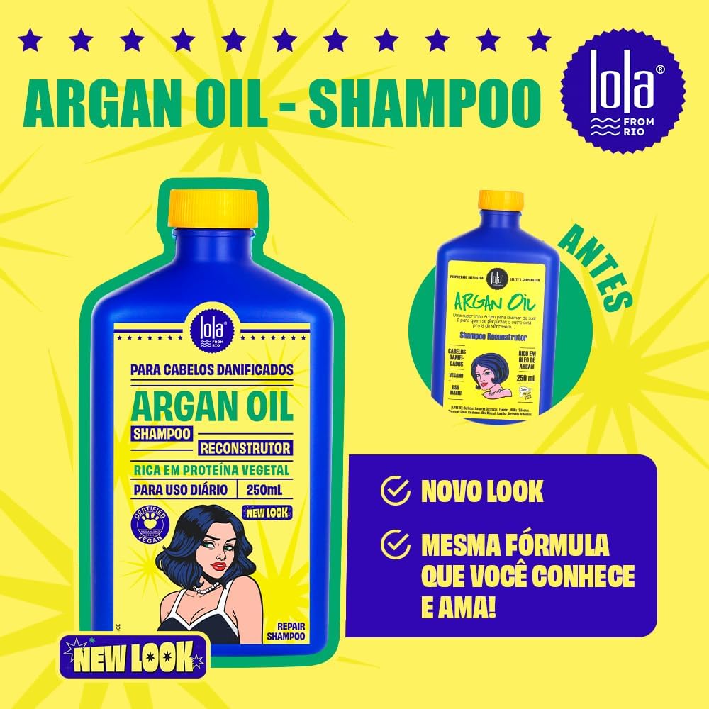 Argan Shampoo Reconstrutor 250ml , Lola Cosmetics na Amazon