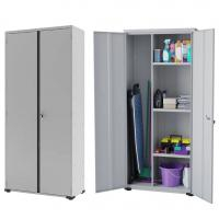 Armário Aço Multiuso Lavanderia Fechadura Prateleiras Vassoura Organizador Ea311 Cinza na WebContinental