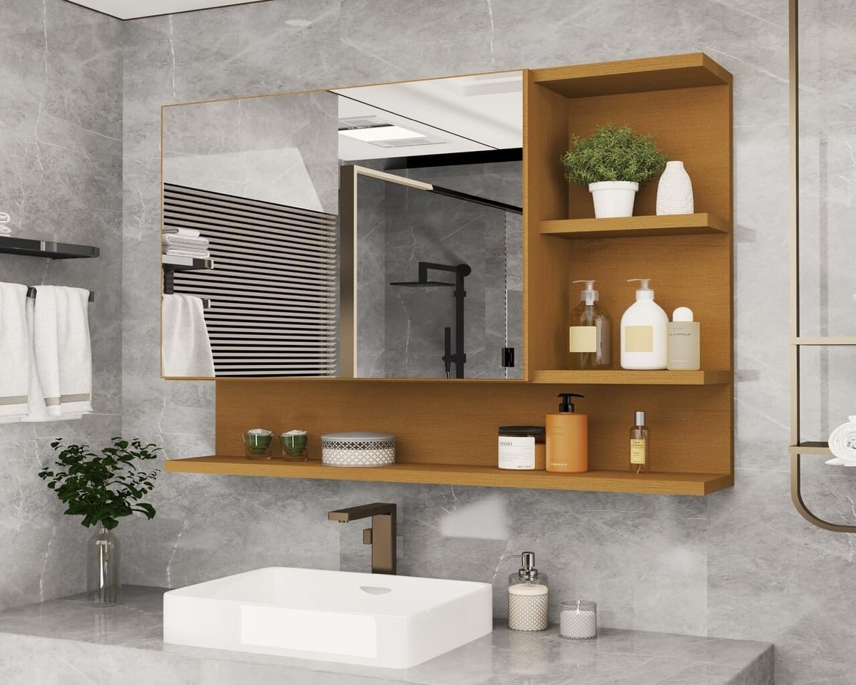 Armário Com Espelheira Banheiro 1 Porta Cleopatra Flex Color na Amazon