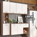 Armario Cozinha Suspensa 7 Portas e 1 Gaveta Mila Carvalho Oak/off White na Amazon