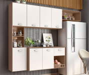 Armario Cozinha Suspensa 7 Portas e 1 Gaveta Mila Carvalho Oak/off White na Amazon