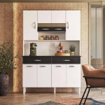 Armário de Cozinha 8 Portas com Nicho Vogue Branco/Preto Kits Paraná – Kit’s Paraná na Magazine Luiza