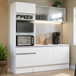 Armário de Cozinha Compacta 180cm Branco Topazio Madesa 86 na Loja Madesa