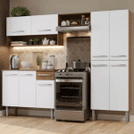 Armário de Cozinha Compacta Rustic/Branco Emilly Pop Madesa XA na Magazine Luiza