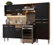 Armário de Cozinha Compacta Rustic/Preto Emilly Pop Madesa XA na Magazine Luiza