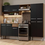 Armário de Cozinha Compacta Rustic/Preto Emilly Pop Madesa XA na Magazine Luiza