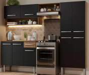 Armário de Cozinha Compacta Rustic/Preto Emilly Pop Madesa XA na Magazine Luiza