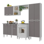 Armário de Cozinha Compacta Xangai Plus Multimóveis Branco/Fumê na Magazine Luiza