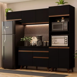 Armário de Cozinha Completa 260cm Preto Reims  08 na Loja Madesa