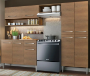Armário de Cozinha Completa com Armário e Balcão 229cm Emilly Madesa na Amazon