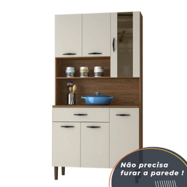 Armário de Cozinha Completa Golden Nogueira / Off White na Casas Bahia