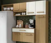 Armário de Cozinha Completa Suspenso com Balcão Ruby 7 Portas 1 Gaveta Atacama / Off White – ARAMOVEIS na Magazine Luiza