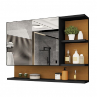 Armario Espelheira Para Banheiro 1 Porta Cleópatra (Preto/Flexcollor) - Marketplace na Amazon