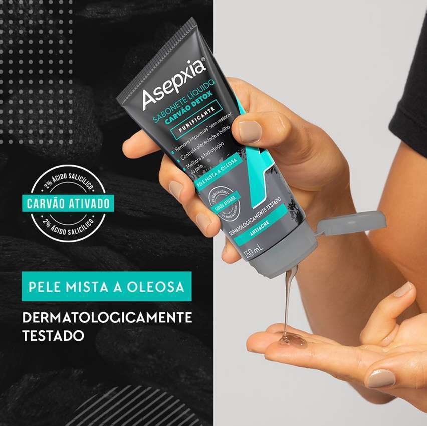 ASEPXIA Sabonete líquido carvão Detox Purificante para Pele Mista a Oleosa 150ml na Amazon