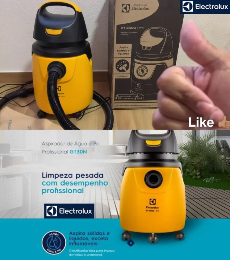 Aspirador de Água e Pó, GT30N, Amarelo e Preto, 110v, Electrolux na Amazon