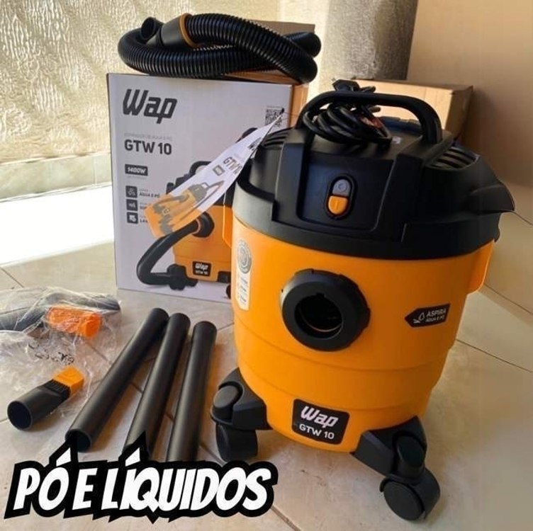 Aspirador de Pó e Água WAP GTW 10 1400W 140mbar Compacto e Robusto com Soprador na Amazon