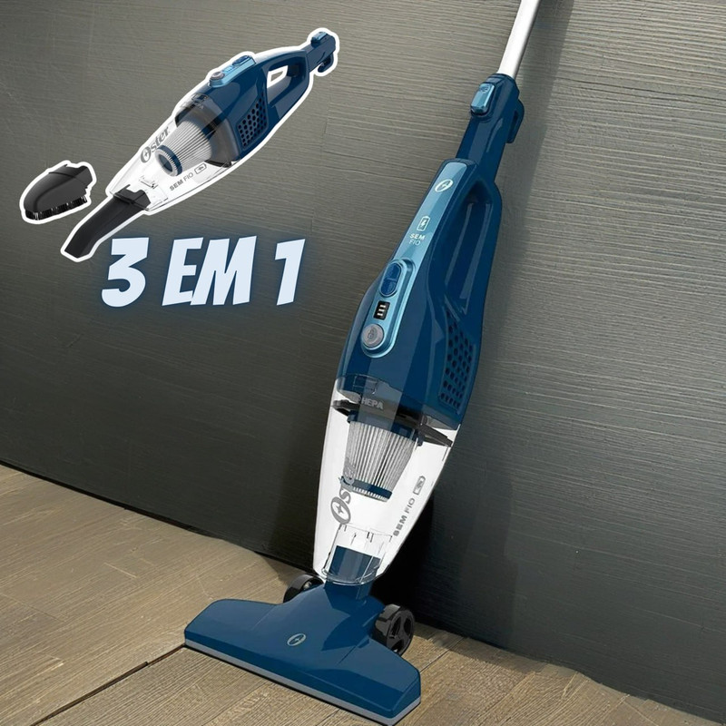 Aspirador de Pó Vertical Oster Sem Fio 3 em 1, Bateria, Azul, 90W, OASP630 na Amazon