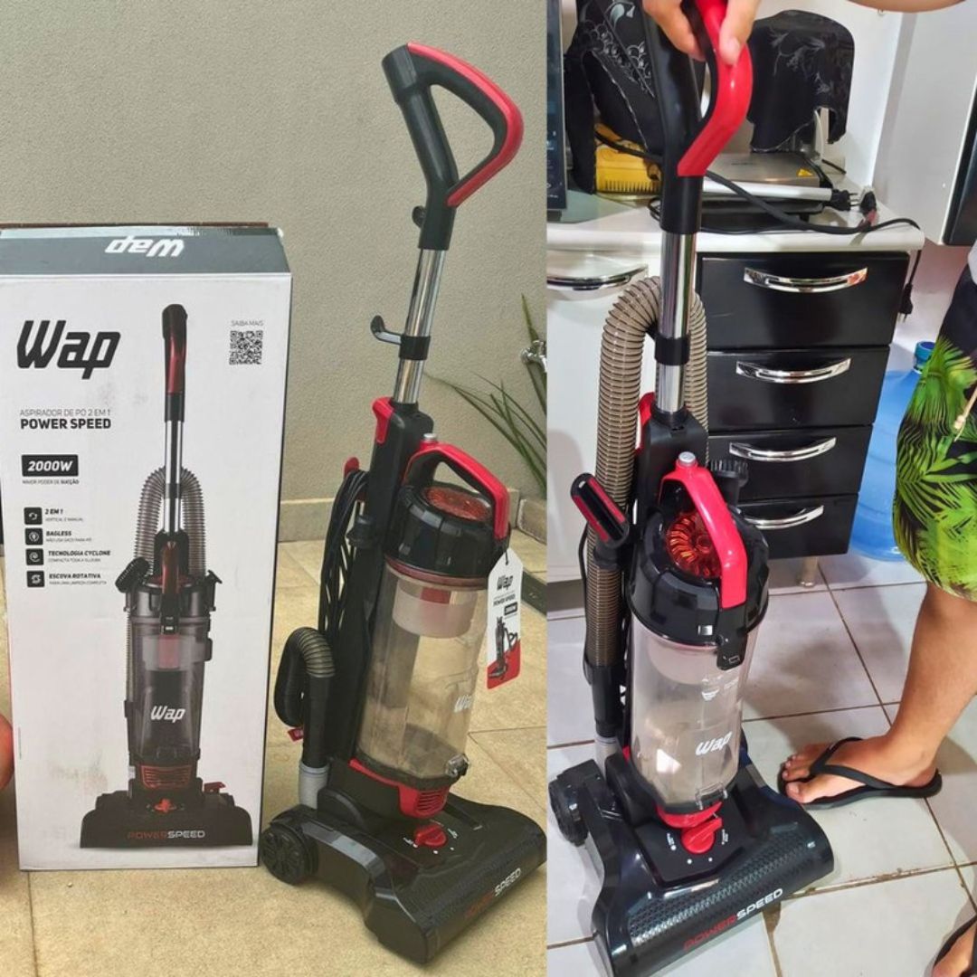 Aspirador de Pó Vertical WAP POWER SPEED 2000W 3L Potente 2 em 1 com Mangueira Extensora Flexível na Amazon