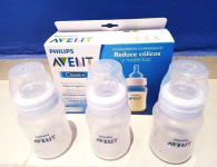 AVENT Kit 3 Mamadeiras Clássica Anticólica 125/260/330ml, Transparente na Amazon