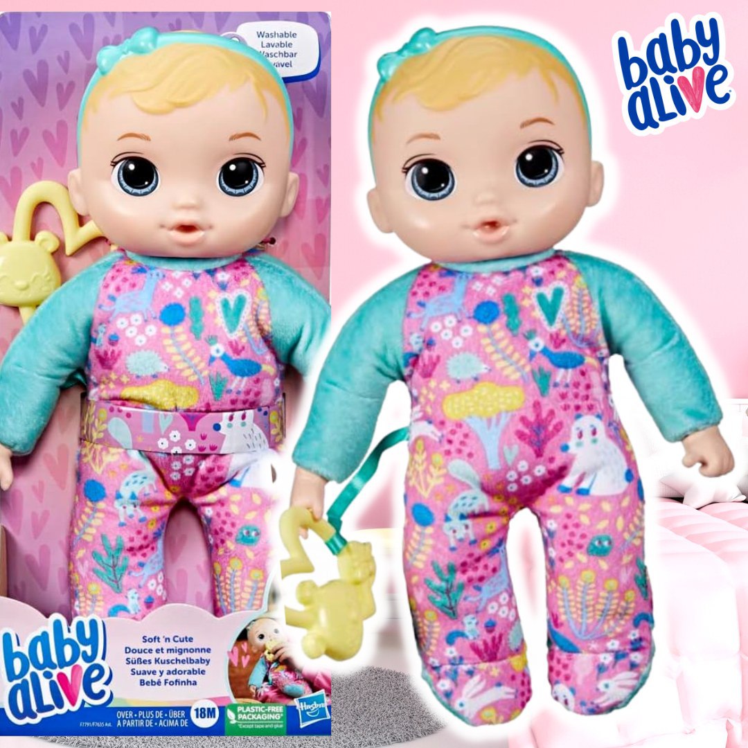 Baby Alive Bebê Fofinha – Boneca de corpo macio, 28 cm com cabelos loiros – F7791 – Hasbro na Amazon