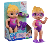 Baby Alive Boneca Sunny Swimmer – Cabelos Loiros Boneca de 25 cm em plástico com acessórios na Amazon