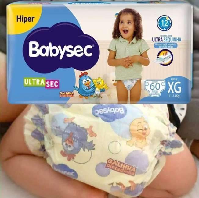 Babysec Fralda Ultrasec Galinha Pintadinha Azul Xg 60 Unidades na Amazon