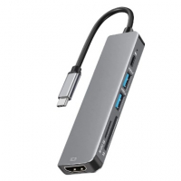 Bakeey 6 Em 1 USB-C Hub Adapter HDMI 4K@30Hz USB3.0 USB-C Docking Station 100W na Bang Good