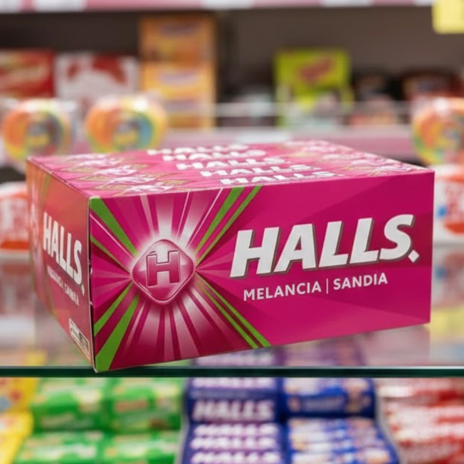 Bala Halls Melancia Caixa Com 21 Unidades De 28g na Amazon