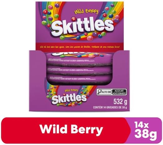 Bala Skittles Wild Berry – Case com 14 unidades de 38g na Amazon