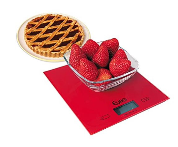 Balança digital para Cozinha de Vidro, 5 Kg, Vermelho,BAL7856, Euro Home na Amazon