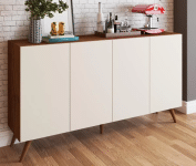 Balcão Buffet Iluminare 4 Portas Pé Retrô Seda/off White – Mobilarte Móveis – Viero Móveis na Magazine Luiza
