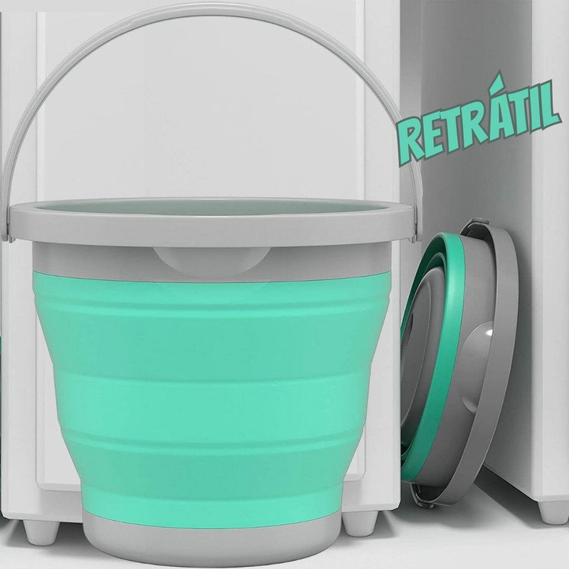 Balde 5 Litros Retrátil Verde Água, RET3512, Flash Limp na Amazon