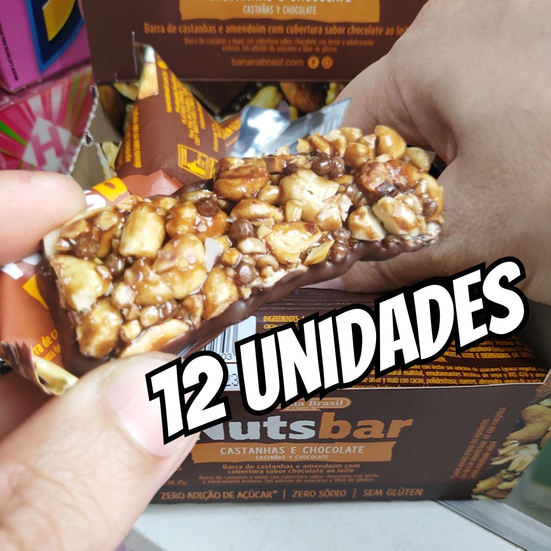 Banana Brasil Barra De Castanhas Amendoim Com Cobertura De Chocolate Com 12 Unidades De 25G na Amazon