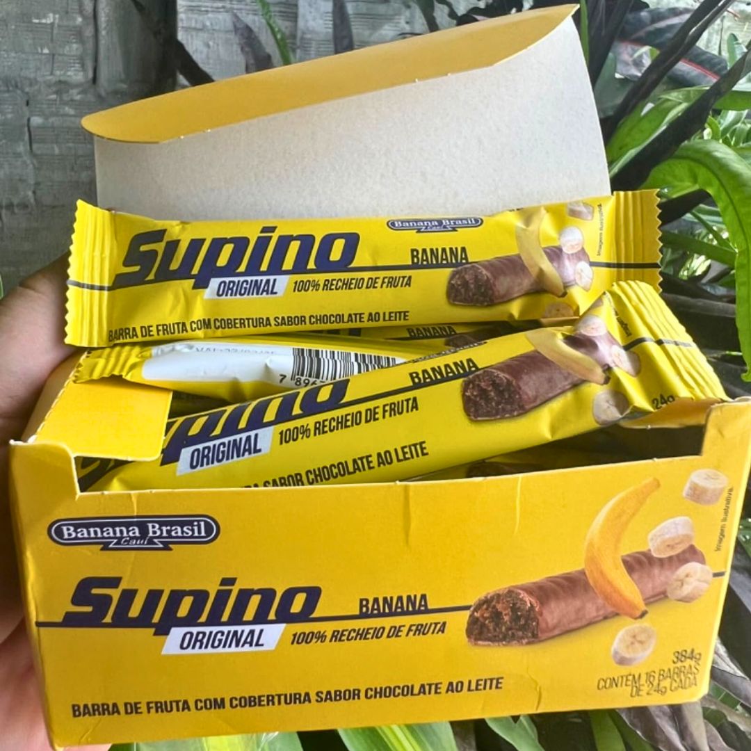 Banana Brasil Barra De Frutas Supino Original Banana Com Chocolate Ao Leite Com 20 Unidades De 24 G na Amazon