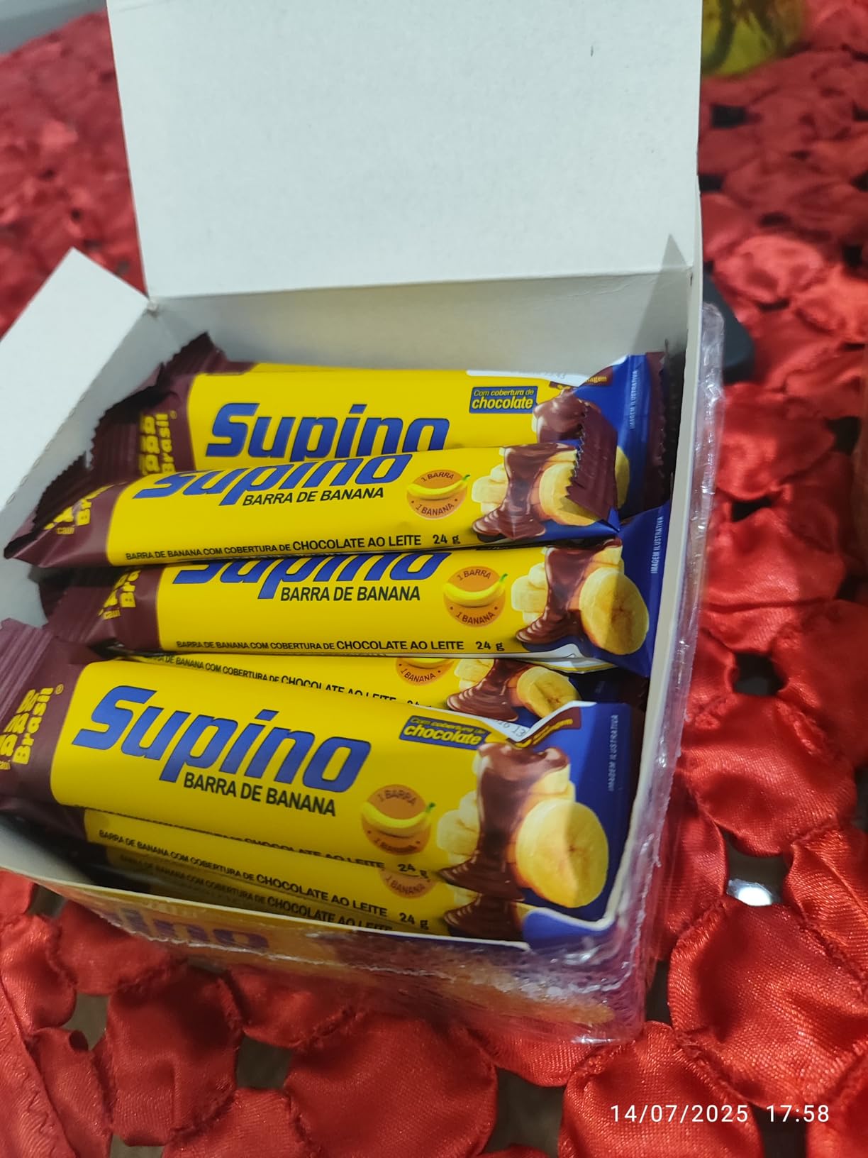 Banana Brasil Barra De Frutas Supino Original Banana Com Chocolate Ao Leite Com 20 Unidades De 24 G na Amazon