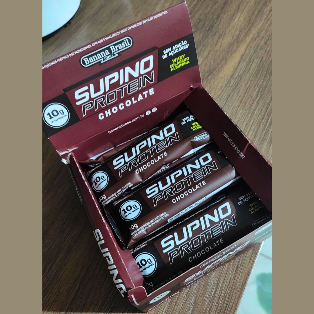 Banana Brasil Display Barra De Proteína Supino Protein Chocolate – 12 Unidades De 30G na Amazon