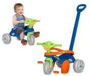Bandeirante Mototico Passeio & Pedal Triciclo, Azul/Laranja/Verde, 76 x 50.5 x 91 cm na Amazon
