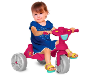 Bandeirante Mototico Passeio & Pedal Triciclo, Rosa/Verde, 76 x 50.5 x 91 cm na Amazon