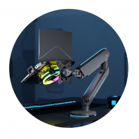 Bandeja Apoio Notebook Cooler RGB Fixo Acoplável 12 A 17 Suporte Pistão NBH-8RGB na KaBuM!