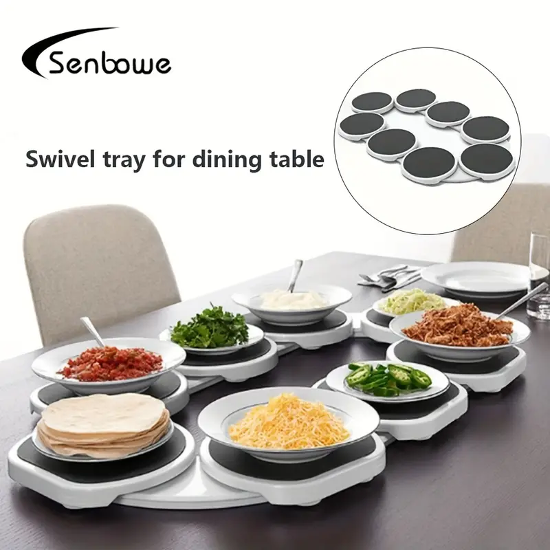 Bandeja de Mesa Giratória SENBOWE – Portátil, Anti-Queimadura para Servir Refeições em Casa na Temu
