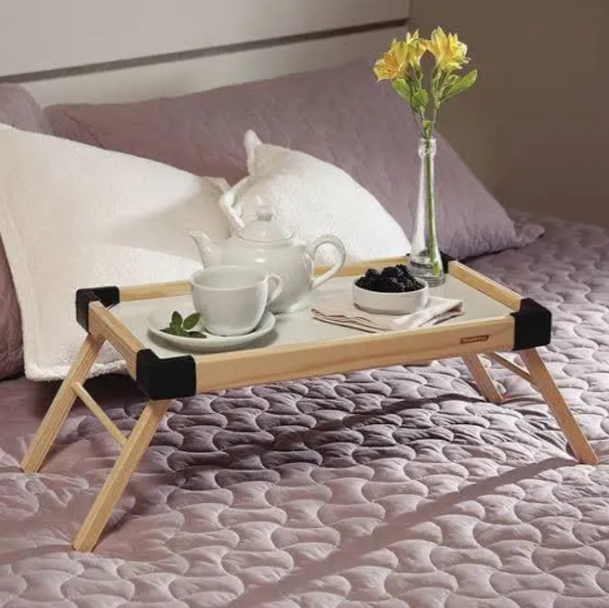 Bandeja Small em Madeira Maciça com Pés Dobráveis Tramontina – 91390108 na Amazon